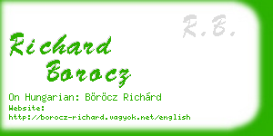 richard borocz business card
